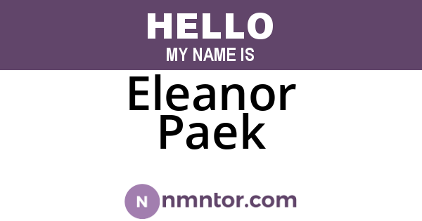 Eleanor Paek