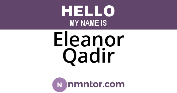 Eleanor Qadir
