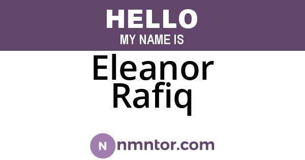 Eleanor Rafiq