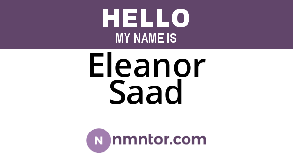 Eleanor Saad