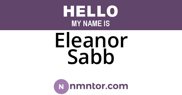 Eleanor Sabb