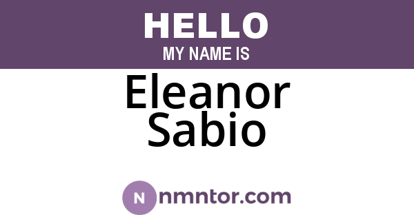 Eleanor Sabio