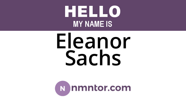 Eleanor Sachs