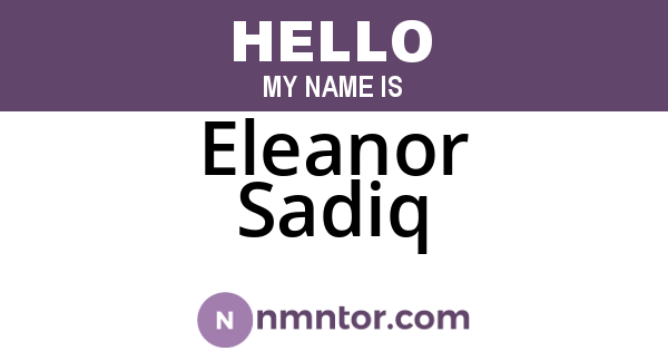 Eleanor Sadiq