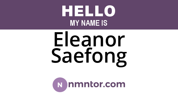 Eleanor Saefong