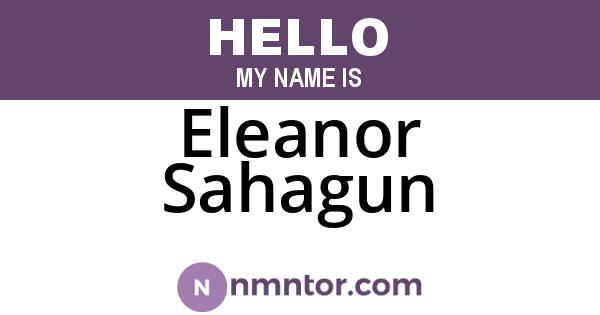 Eleanor Sahagun