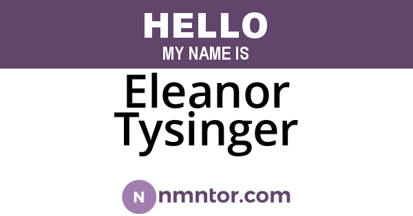 Eleanor Tysinger