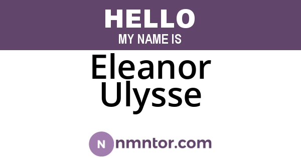 Eleanor Ulysse