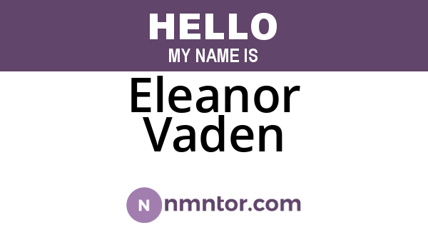 Eleanor Vaden