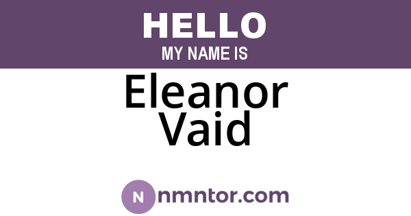 Eleanor Vaid