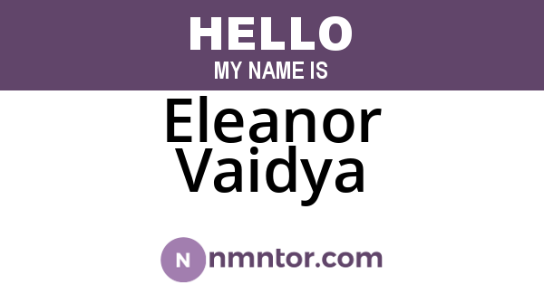 Eleanor Vaidya