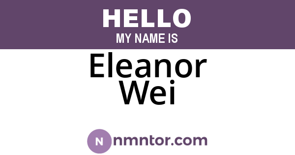 Eleanor Wei