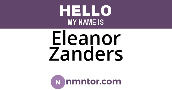 Eleanor Zanders