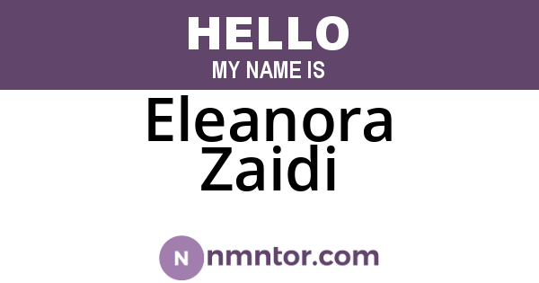 Eleanora Zaidi