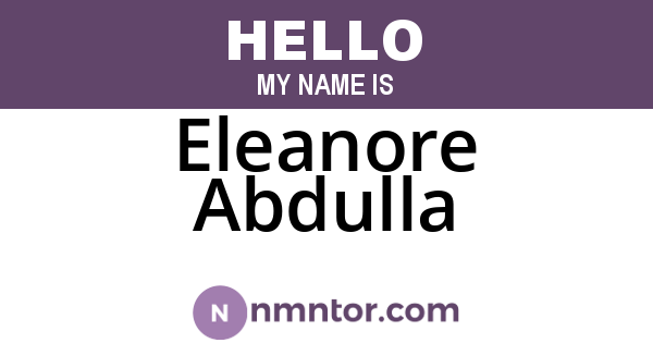 Eleanore Abdulla