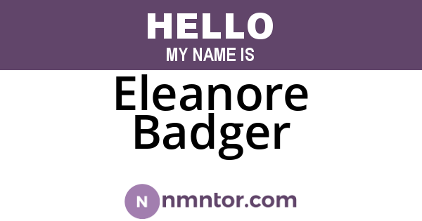 Eleanore Badger