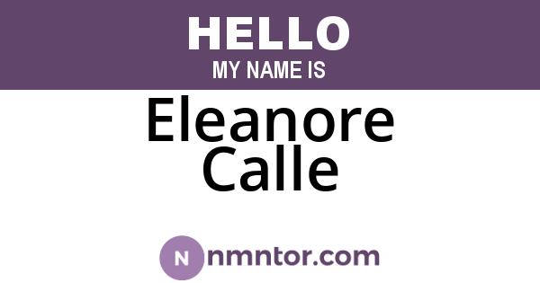 Eleanore Calle