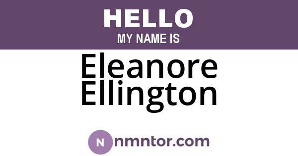 Eleanore Ellington