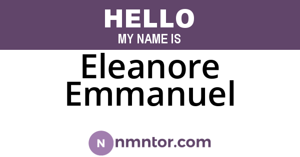 Eleanore Emmanuel