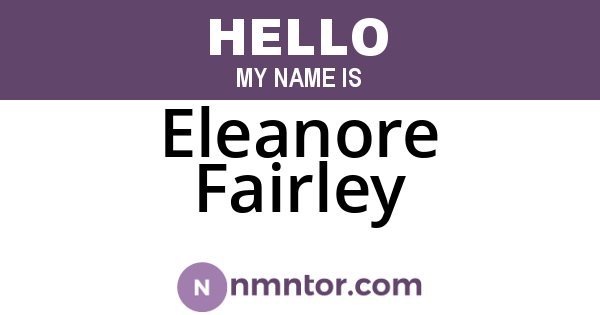 Eleanore Fairley