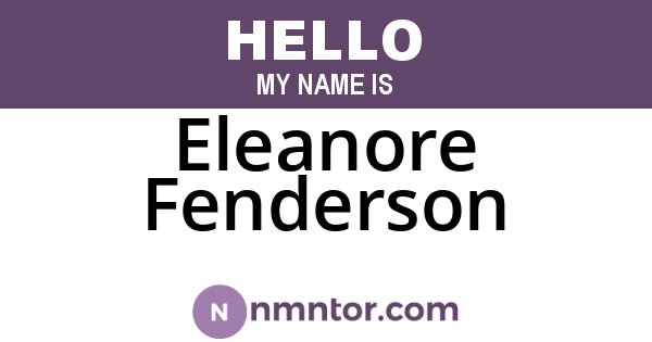 Eleanore Fenderson