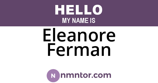 Eleanore Ferman
