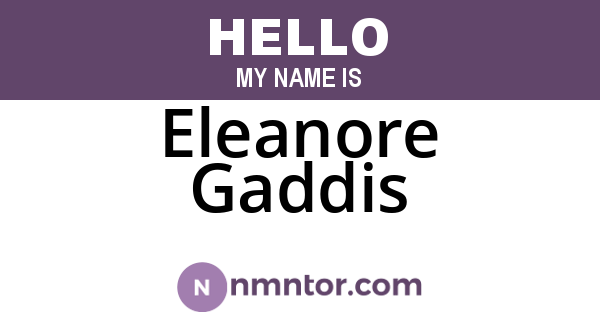 Eleanore Gaddis