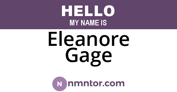 Eleanore Gage