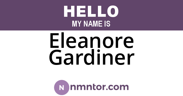 Eleanore Gardiner