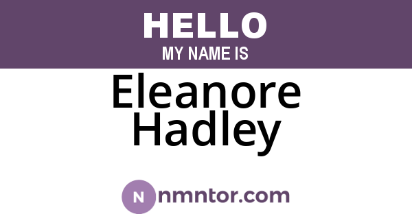 Eleanore Hadley