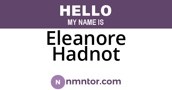 Eleanore Hadnot