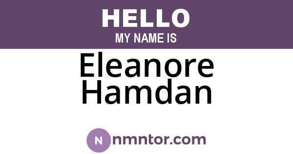 Eleanore Hamdan