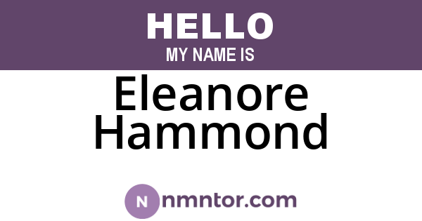 Eleanore Hammond