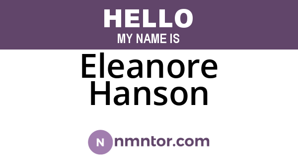 Eleanore Hanson