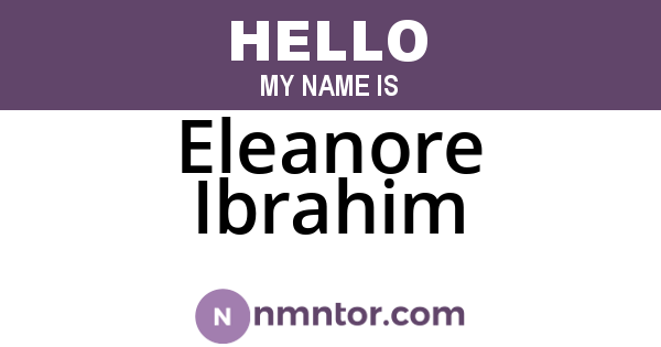Eleanore Ibrahim