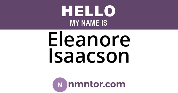 Eleanore Isaacson