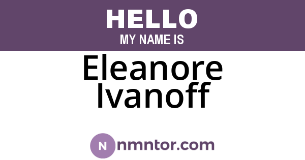 Eleanore Ivanoff
