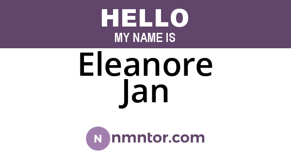 Eleanore Jan