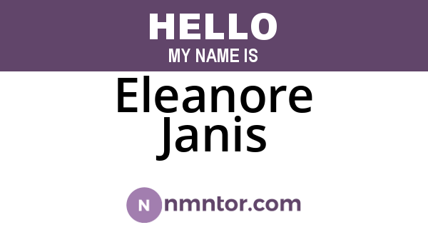 Eleanore Janis