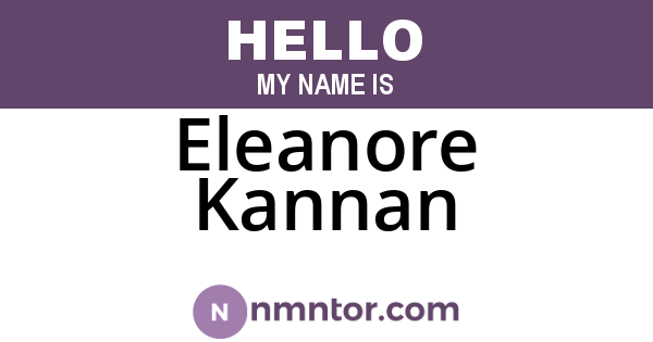 Eleanore Kannan