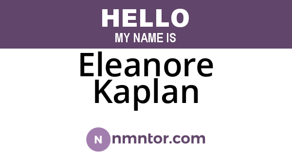 Eleanore Kaplan