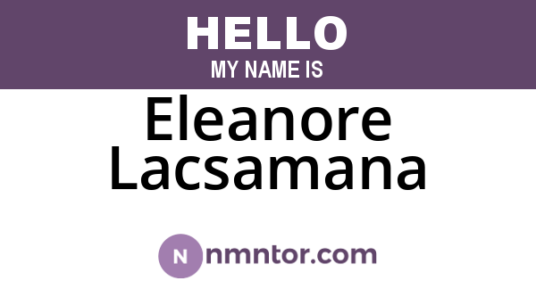 Eleanore Lacsamana