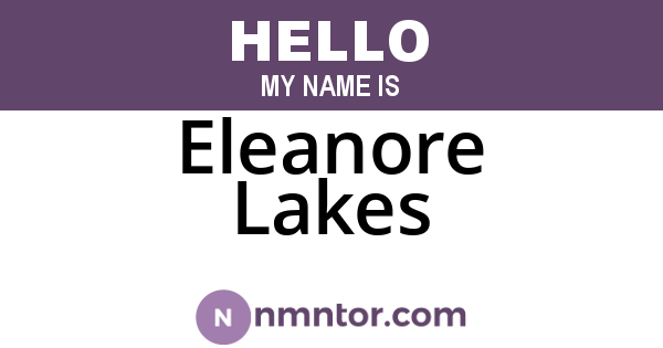 Eleanore Lakes