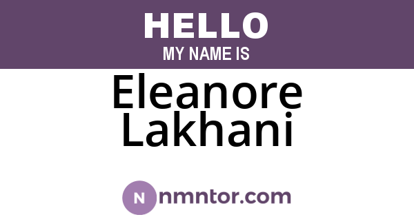 Eleanore Lakhani
