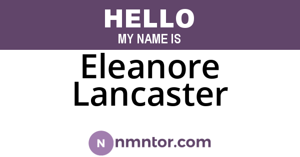 Eleanore Lancaster