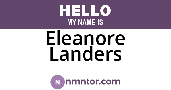 Eleanore Landers