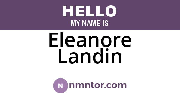 Eleanore Landin