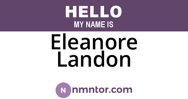 Eleanore Landon