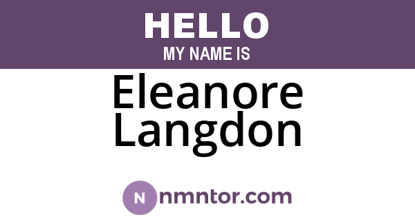 Eleanore Langdon