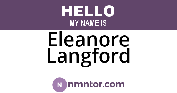 Eleanore Langford